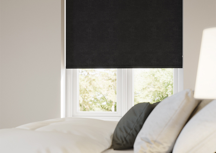 Flori Faux Suede (Blackout), Black - Twist&Fit Roller Blind - Image 5